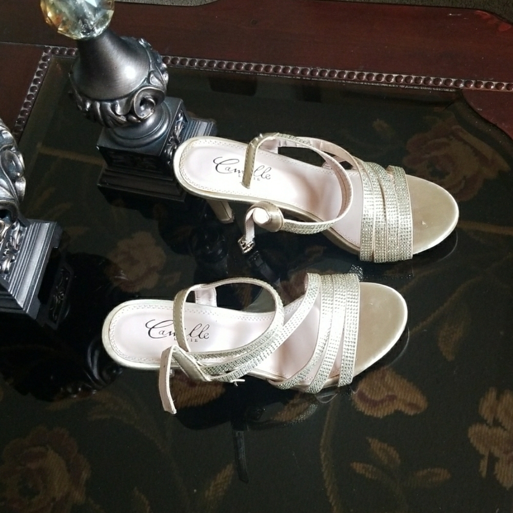 Camille la vie gold heel sandal